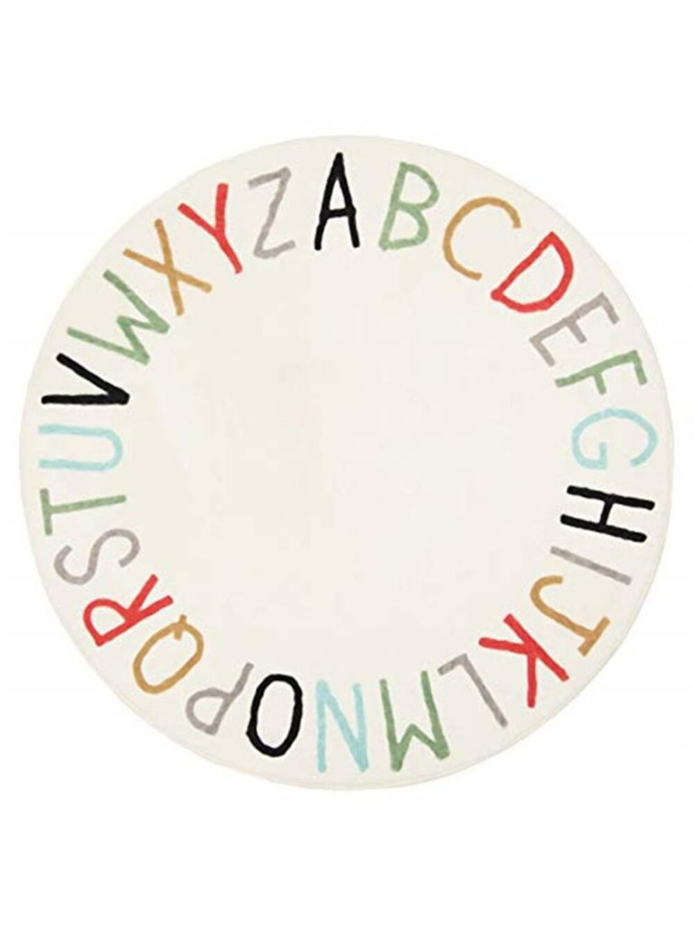 Rainbow Round Kids Play Rug Alphabet Nursery Area Rug Extra Large Soft